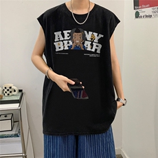 数据超好抖音品240克重磅欧美式潮牌水洗背心无袖t恤BX271-P35，男装T恤，电商A486