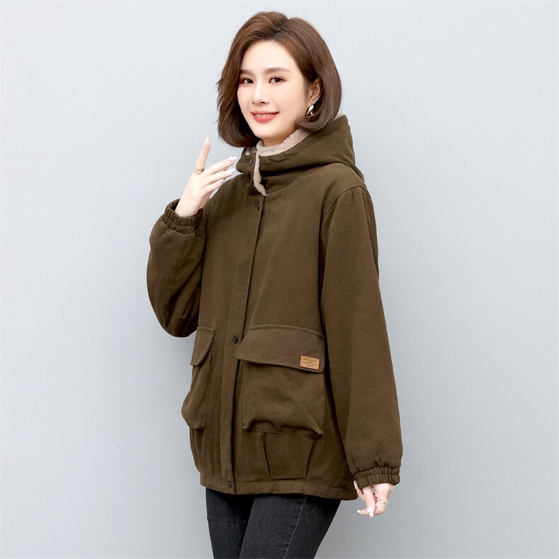 长期现货，加绒派克服时尚百搭棉服外套,女装棉衣/棉服,涵誉
