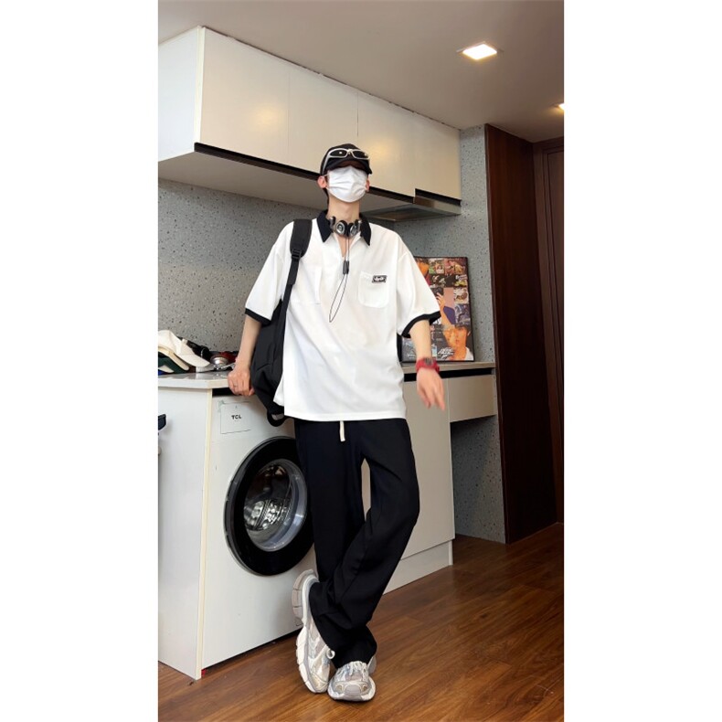 抖音品质！重磅夏季美式冰感POLO衫男潮流宽松短袖XP2403-P45控68,男装Polo衫,电商B370