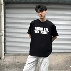 万针全刺绣工艺抖音得物高品质260克重磅纯棉双纱美式高街短袖T恤，男装T恤，电商A486