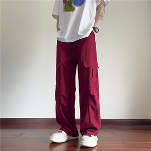 夏季新款潮流冰丝透气工装口袋宽松休闲裤B315-K24180-特P35控68图片