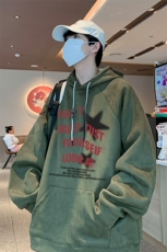 已注册港风抖音直播得物品质宽松麂皮绒连帽卫衣W6033P48，男装卫衣，电商C408-1(原B339-1)