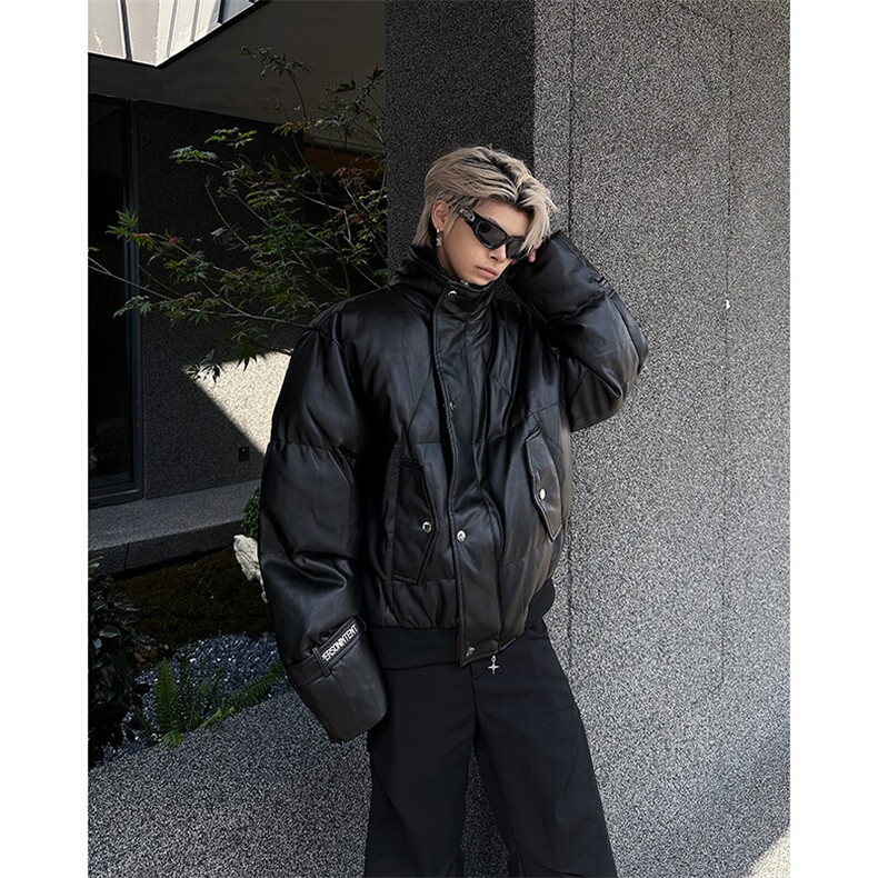 高街假两件冬季金属感2024夹克立领棉服面包服外套男MF330-P118,男装夹克,星座412-3