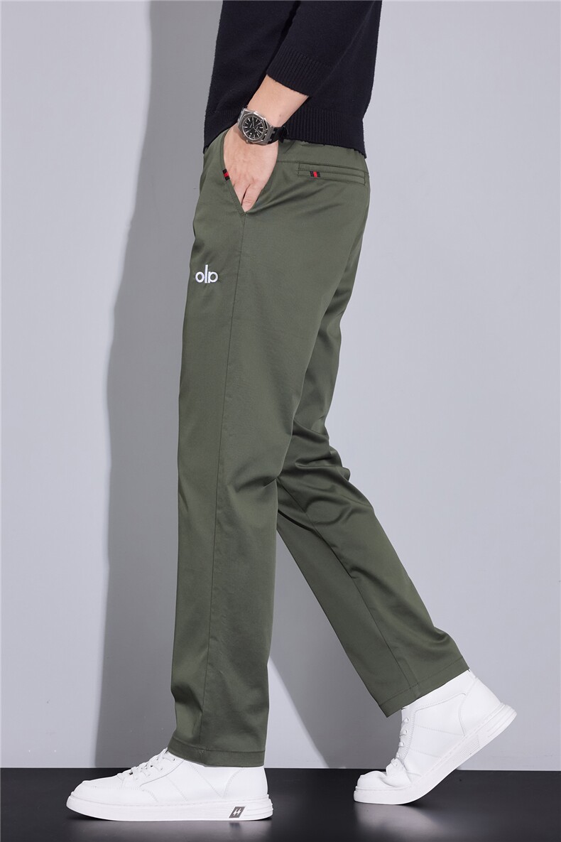 秋季新款精梳棉休闲裤男士宽松直筒弹力舒适刺绣简约百搭休闲长裤，男装休闲裤，星座224-1