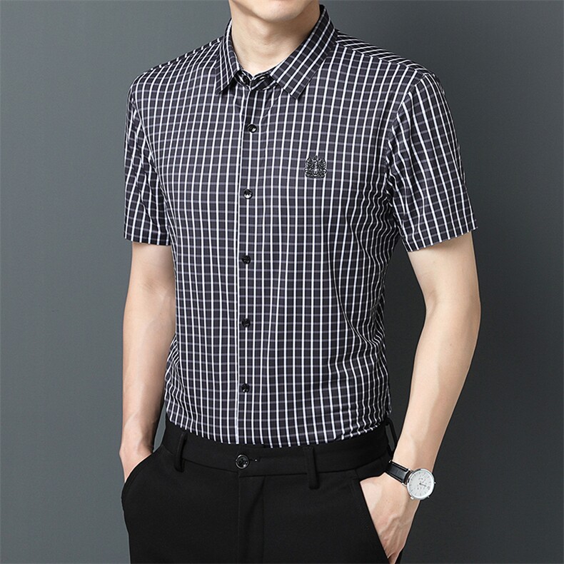 JT3351男士2023年夏季新款百搭衬衫短袖商务休闲衬衣P68,男装衬衫,电商B360