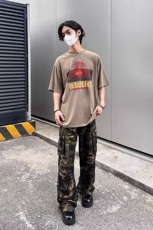 松紧腰迷彩休闲裤男款欧美高街裤子美式复古宽松直筒裤多口袋潮，男装休闲裤，星座218-8