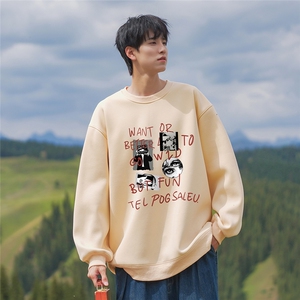 24新款山系个性时尚印花圆领长袖卫衣A247-FW01 P30控48图片