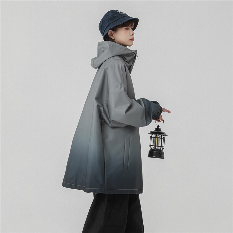 1中性风山系防水冲锋衣渐变色夹克女聚酯纤维JK77088P85控128，女装短外套，星座226-2