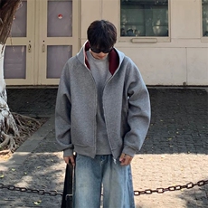 抖音得物高品质秋冬美式高街重磅结构双层双面连帽卫衣外套XS107，女装短外套，电商A486-1