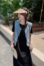 现货－夏季新款新中式牛仔马夹T连衣裙两件套347-P125-K188，女装套装/套裙，浙宝203