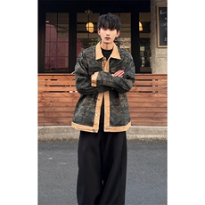现货2026春季迷彩牛仔外套男复古拼色工装夹克-A1894TP60控108，男装工装外套，电商B241