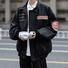 2023美拉德穿搭刺绣PU皮皮衣男秋冬美式复古夹克外套W7975-P85，男装皮衣，星座512-4