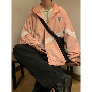 现货 时尚学院风防风防水拼接撞色情侣外套XZ301A WT102 P78图片