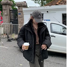 美式高级感假两件棉衣男2024冬加厚保暖宽松休闲立领棉服W223/P95，男装棉衣，星座506