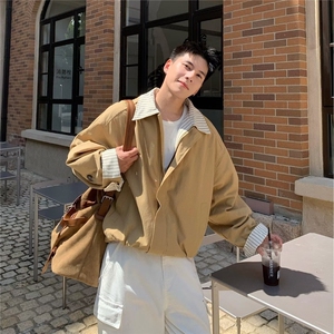 夹克外套男士秋冬季翻领宽松休闲高级感外套上衣1008-LHJ1155-p75图片