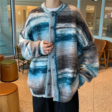 日系慵懒风条纹毛衣开衫男女春秋新款软糯针织衫外套冬季YM54-p58，男装针织衫/毛衣，星座1008