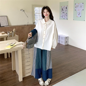 现货 新款 花边衬衫+马甲+阔腿裤三件套2C056-7205-P195控318图片