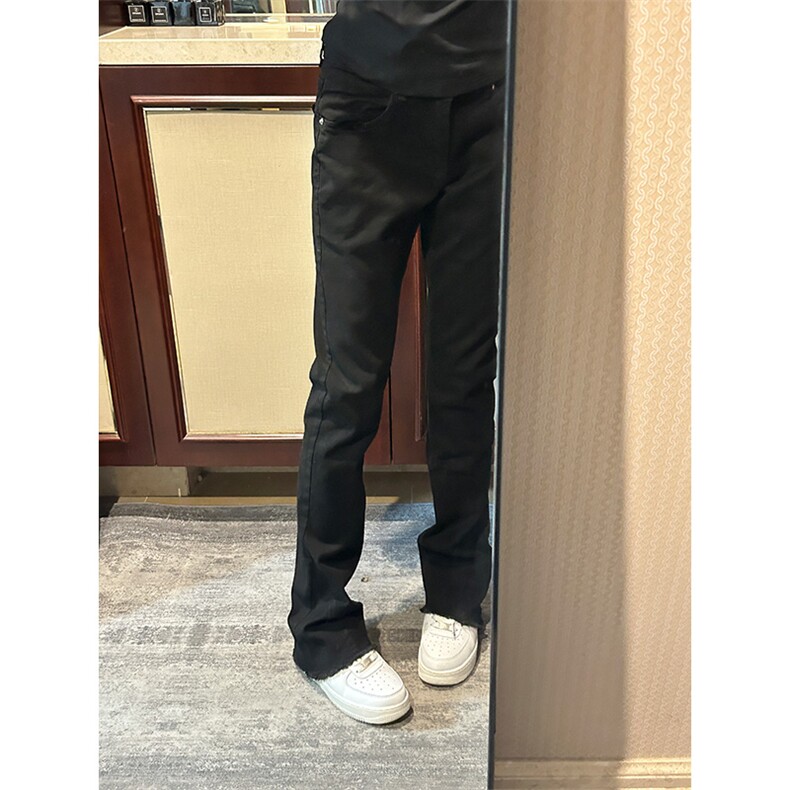 【有货】KZA21LL-P48毛边弯刀牛仔裤男修身直筒微喇裤子,男装牛仔裤,星座1007（原301D）