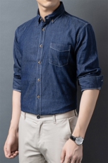 H5632钱塘2020-1秋冬男士牛仔纯棉衬衣舒适P55，男装衬衫，钱塘207-1