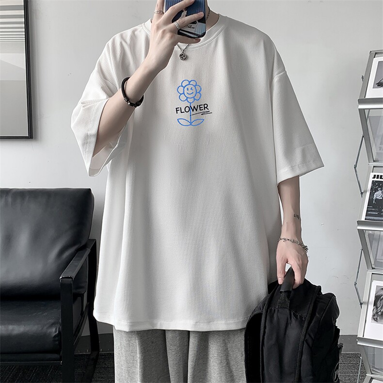华夫格t恤男短袖男大码五分袖 大皂风 HT73274-P22图片
