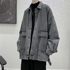 1506-1/JX3011/P57牛仔外套男春秋宽松休闲港风ins潮流工装夹克，男装工装外套，星座1506-1