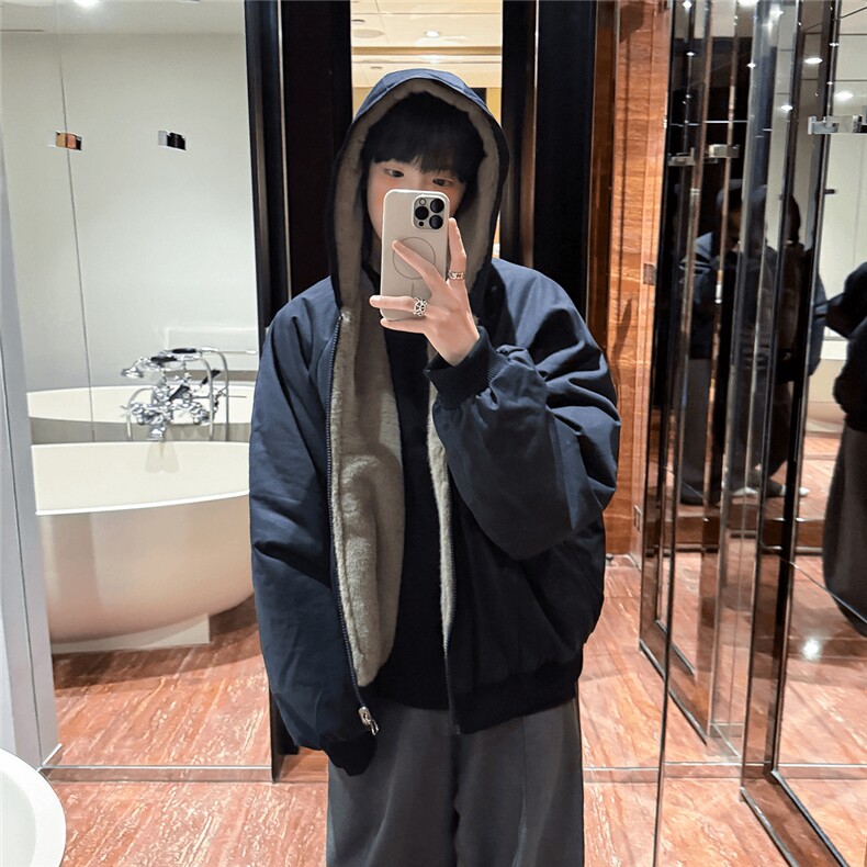 【升级款】加绒座山雕双面穿连帽派克棉服外套棉衣5186-P110网图,男装棉衣,电商B245