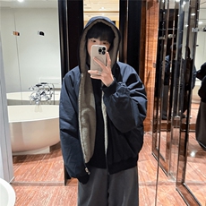 【升级款】加绒座山雕双面穿连帽派克棉服外套棉衣5186-P110网图，男装棉衣，电商B245