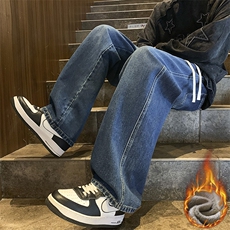 冬季加绒加厚牛仔裤男棉裤秋裤保暖抗寒宽松直筒裤子113-1-P46，男装牛仔裤，星座1006-1