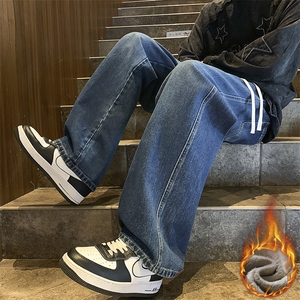 冬季加绒加厚牛仔裤男棉裤秋裤保暖抗寒宽松直筒裤子113-1-P46图片
