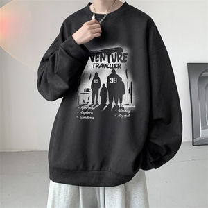 麂皮绒卫衣男大码重磅长袖t恤男 JW81374-P35图片