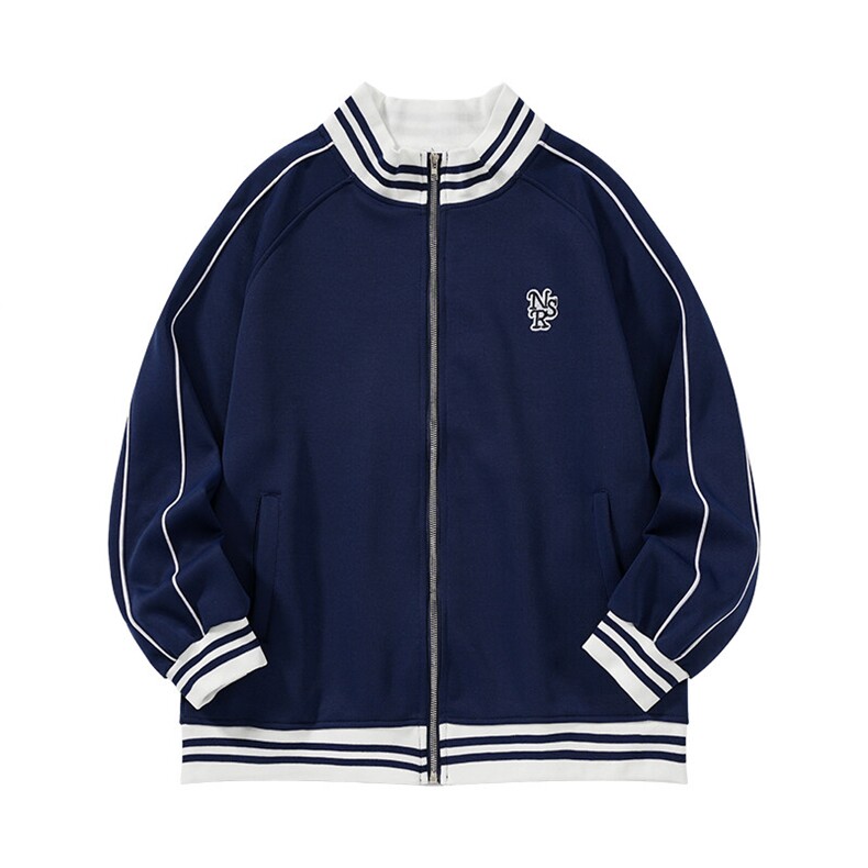 加绒加厚冬款男立领卫衣三条杠字母刺绣拼色夹克外套WY041P55,男装卫衣,星座1013-1