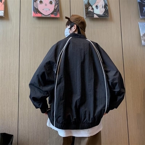 秋季立领夹克男美式复古宽松休闲外套潮工装百搭冲锋衣J1011-p58图片