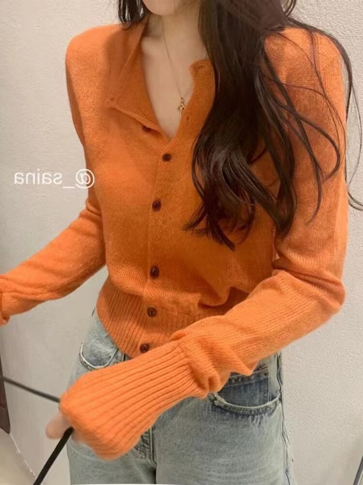 针织衫女宽松开衫女外搭短款上衣长袖空调衫,针织衫/毛衣,半城羊绒