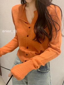 针织衫女宽松开衫女外搭短款上衣长袖空调衫图片