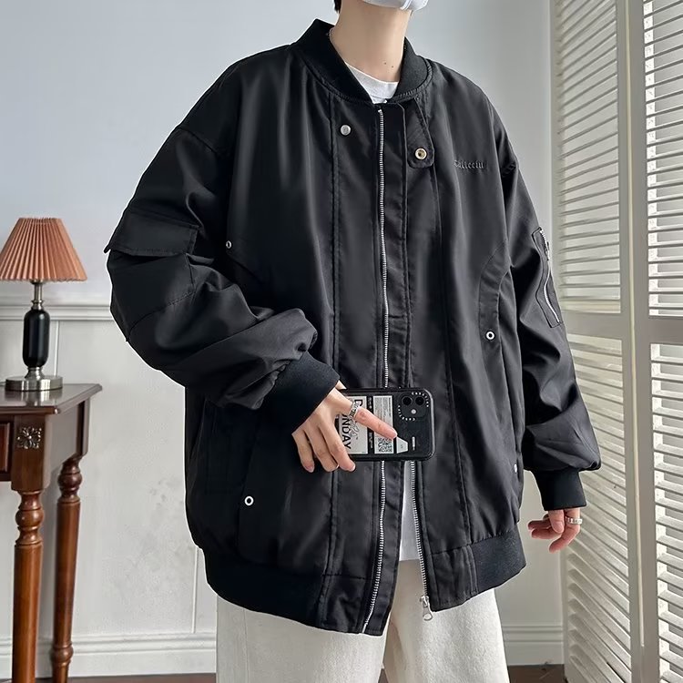 A930-P62春秋季美式简约飞行员夹克男复古潮牌机能宽松棒球服,男装夹克,星座512-6