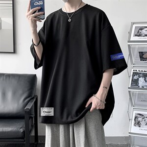 HT73062-P22 华夫格t恤男短袖男大码五分袖 大皂风图片