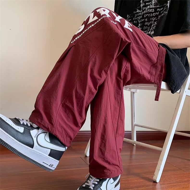 速干降落伞兵裤子男夏薄美式多巴胺直筒hiphop工装冲锋B8862-p55,男装休闲裤,星座1008
