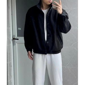 新款休闲春秋季立领毛呢外套男韩版潮流夹克ins痞帅 MW11图片