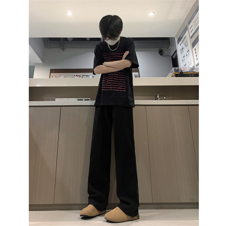 现货秋冬高街直筒阔腿牛仔裤宽松百搭暗扣休闲裤男K616-P50,男装牛仔裤,星座205