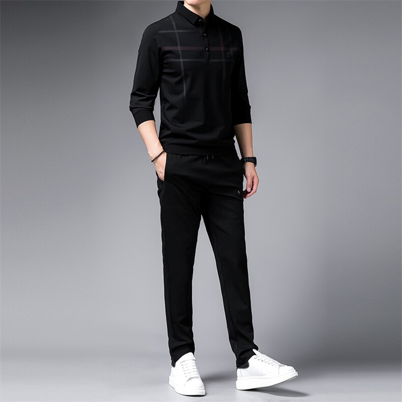 SA9671-2钱塘2020-2商务休闲冬季新款厚款中年男士卫衣套装P152,男装休闲套装,钱塘207-2