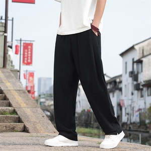 男士风亚麻休闲裤男2025新款直筒垂感裤子2407-P65图片