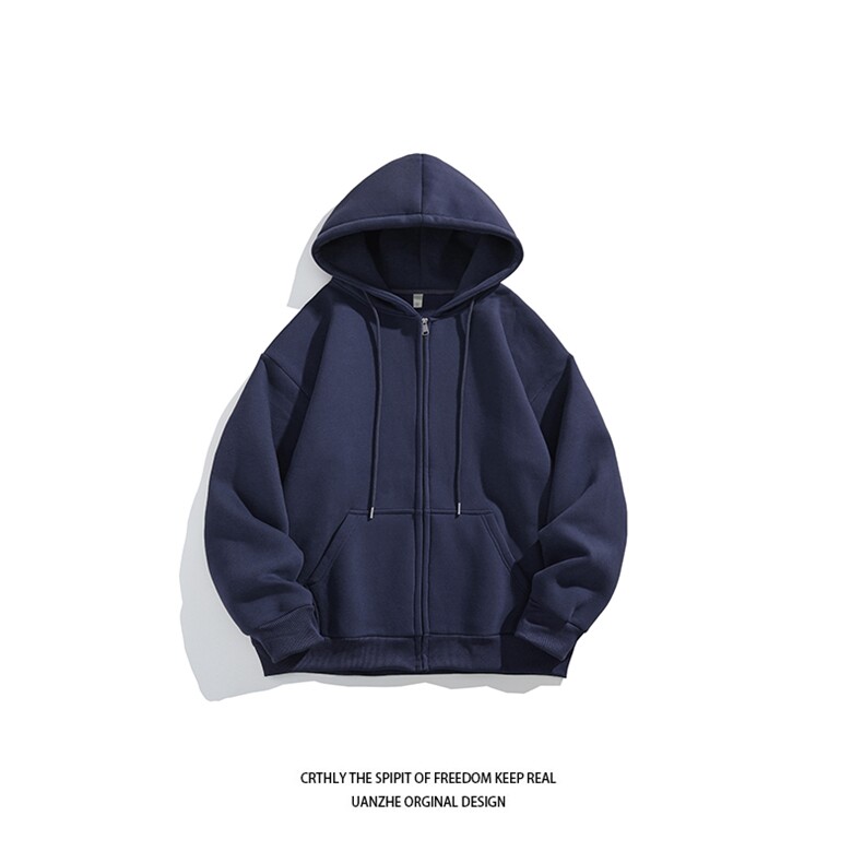 得物二开常规款男连帽卫衣开衫拉链插兜宽松外套23XW99501-特批35,女装短外套,电商A042