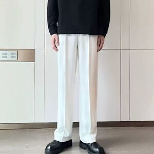 轻奢直筒西裤男士春夏季新款韩版垂坠感免烫休闲宽松阔腿西装长裤图片