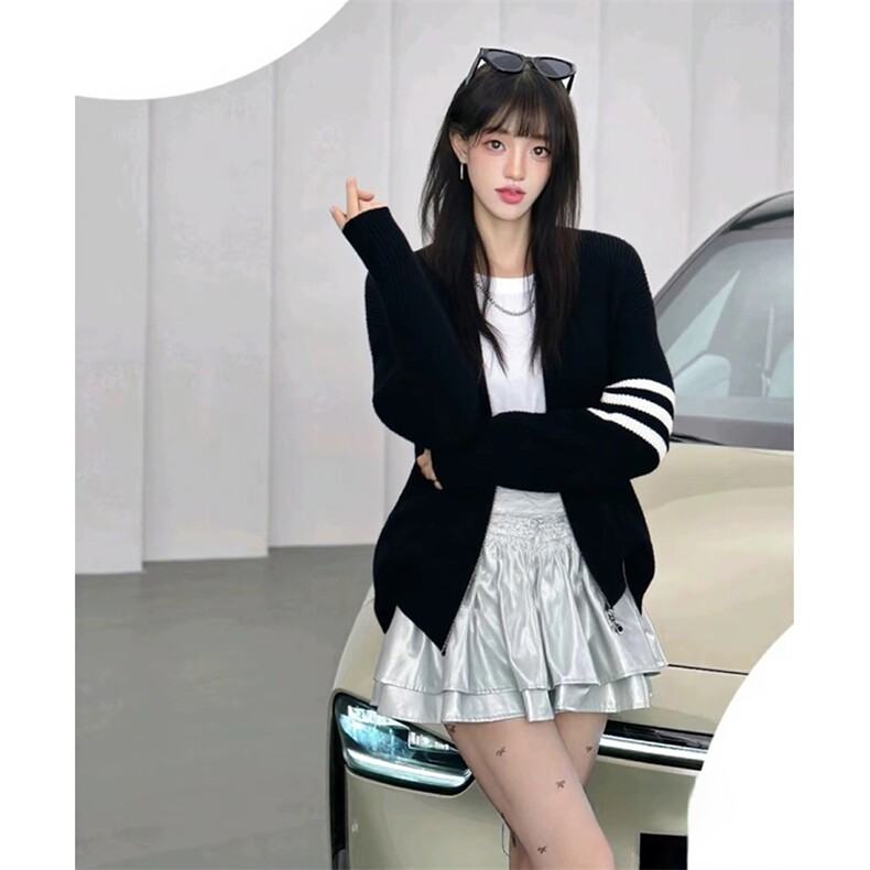 重磅秋冬北极绒开衫毛衣美式复古休闲慵懒风男女立领针织衫外套，男装针织衫/毛衣，电商A486