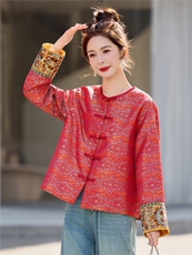 现货2026年春款新中式高级提花面料重工刺绣袖口欧货bao款短外套，女装短外套，众宇琦