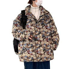 （）卡通工艺立领潮牌宽松情侣学生面包服鸭绒羽绒服控398，男装羽绒服，星座301D-4(原星座1004-4）