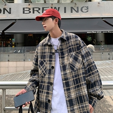 小香风衬衫夹克外套复古拼色潮牌休闲情侣宽松C2166-P40【特价】，男装夹克，电商A007