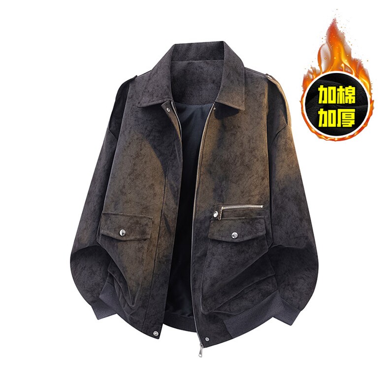 JK2563特P85控158拉链3D白底皮夹克外套棉服男100聚酯加棉特批100,男装夹克,电商B370