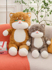 晶广网供 条纹猫咪公仔