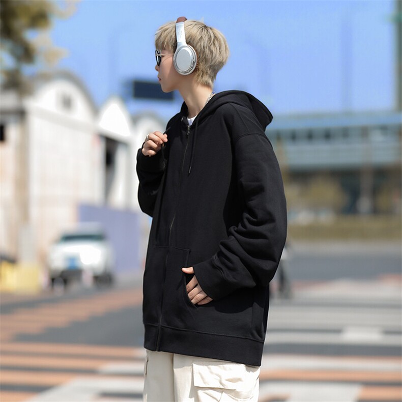 港风ins连帽卫衣男外套宽松百搭休闲棒球服开衫潮流EE016-P30,女装短外套,星座911-3
